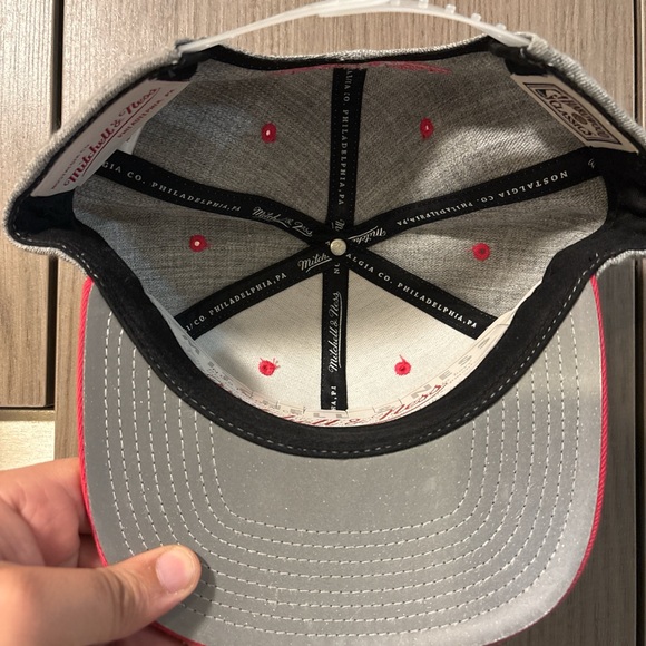 San Antonio Spurs Mitchell & Ness SnapBack Hat Grey & Pink New - Picture 3 of 4